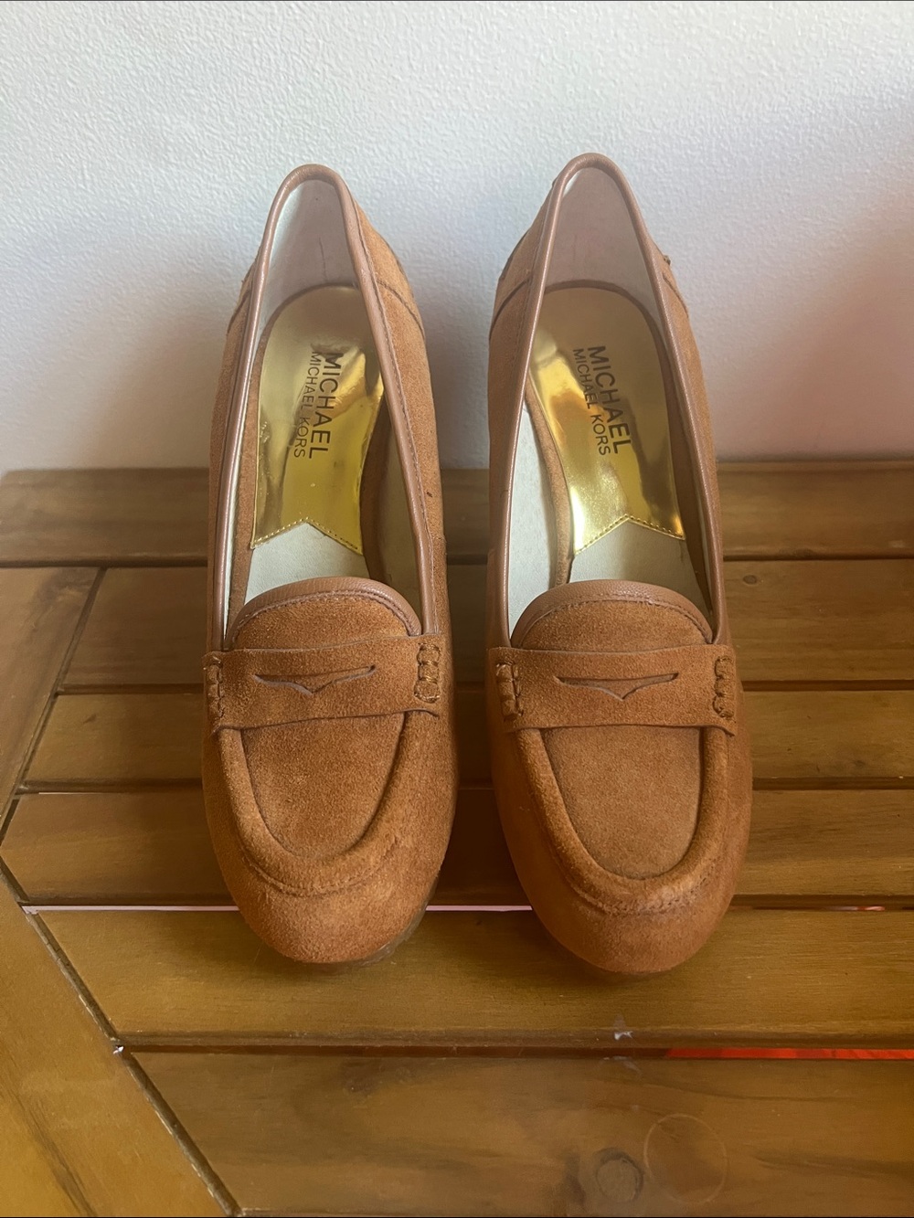 MICHAEL Michael Kors Chestnut Suede Penny Loafers